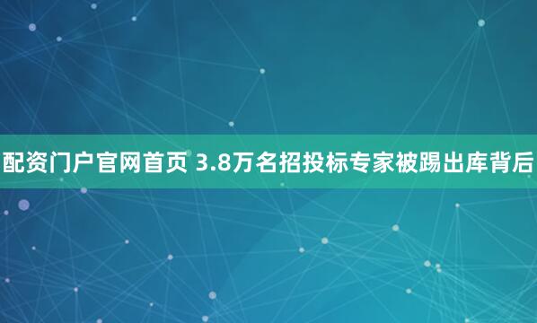 配资门户官网首页 3.8万名招投标专家被踢出库背后